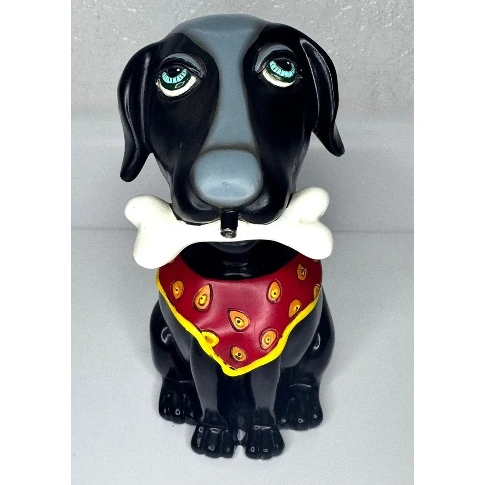 Allen Designs Studio Collection Black Dog Bone 7.5in Soap Dispenser Rare Retired